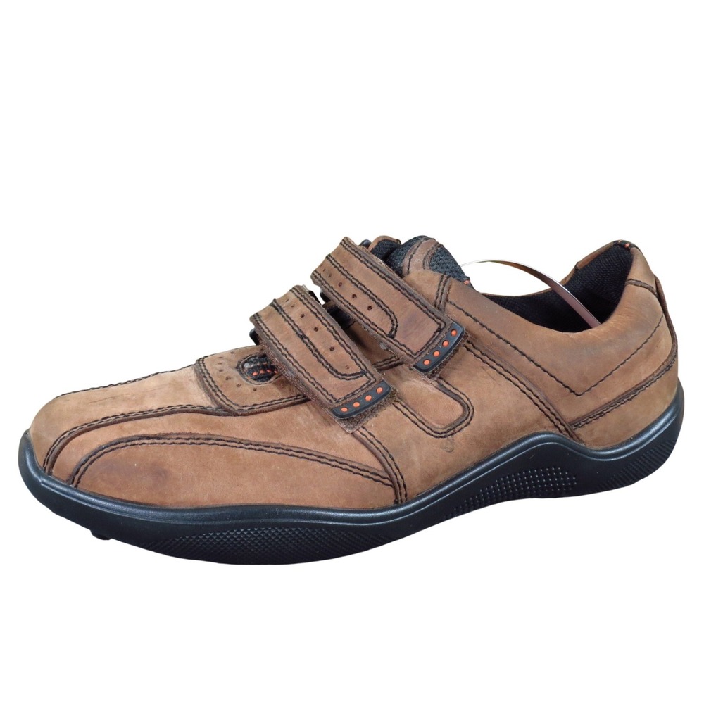 Hotter Energise Men Walking Shoe Size 8.5 Comfort Casual Brown Leather‎ Straps
